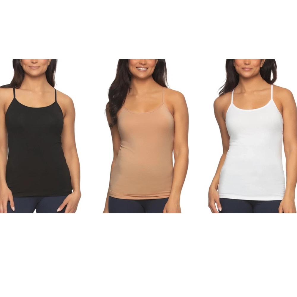 Felina 4-Pack Cotton Stretch Camisole With Adjustable Straps Size M/L Multicolor